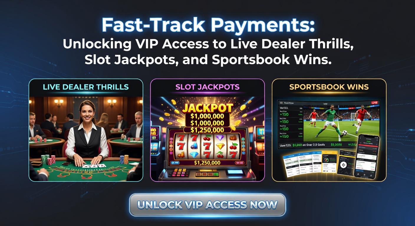 Mobile screen showing fast-track payment confirmation leading to a live dealer blackjack table with VIP badge active