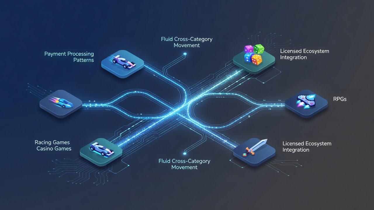Illustration of API connections linking payment gateways to slot, table game, and sportsbook modules within a regulated gambling system